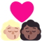 Kiss- Woman- Woman- Medium-Light Skin Tone- Medium-Dark Skin Tone emoji on Microsoft